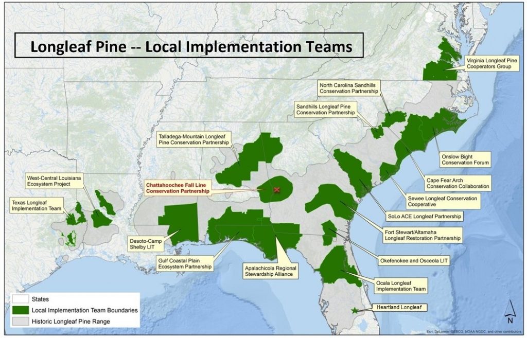 CFLCP Chattahoochee Fall Line Conservation Partnership Local Implementation Teams (LIT Map)