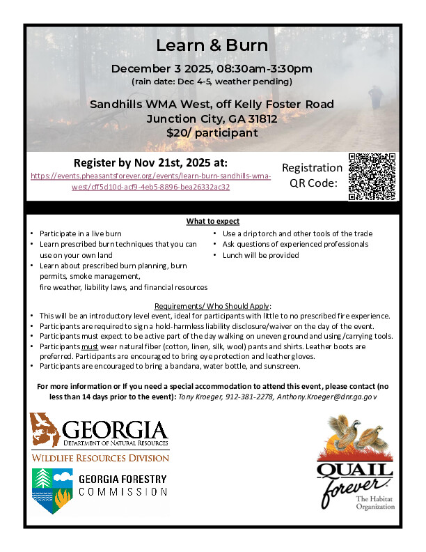 CFLCP Learn and Burn - Sandhills West WMA - 2025